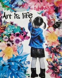 Art is life - Août 2025 (24x30 cm) Peinture acrylique et techniques diverses sur carton entoilé