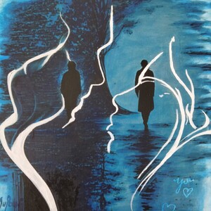 You - Juillet 2025 (20x20cm) Peinture acrylique et techniques diverses sur toile