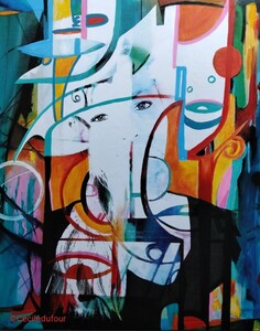 Modulations - Janvier 2025 (24x30cm) Peinture acrylique et collage sur carton entoilé