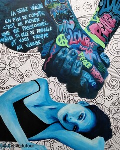 Rebelle - Mars 2025 (24x30cm) Peinture acrylique et techniques diverses sur carton entoilé