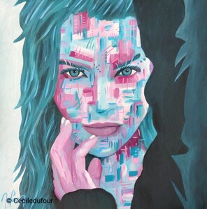 Redonner du sens 2 - Avril 2025 (25x25cm) Peinture acrylique et techniques diverses sur carton entoilé