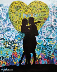 Love (3) - Mai 2025 (24x30cm) Peinture acrylique et techniques diverses sur toile