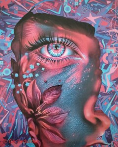 Eye - Juin 2025 (24x30cm) Peinture acrylique et techniques diverses sur carton entoilé