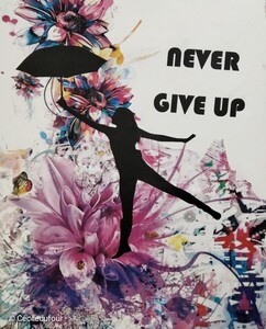 Never give up 4 - Octobre 2025 (24x30cm) Peinture acrylique et techniques diverses sur carton entoilé