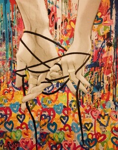 Lien d'âmes - Novembre 2025 (24x30cm) Peinture acrylique et techniques diverses sur carton entoilé