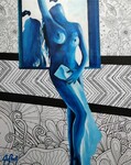 Dans le miroir (2) - Janvier 2026 (24x30cm) Peinture acrylique et techniques diverses sur carton entoil&eacute;