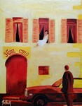 Hotel Cielo - F&eacute;vrier 2026 (24x30cm) Peinture acrylique et techniques diverses sur carton entoil&eacute;