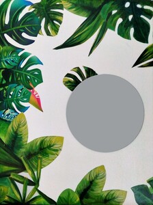Tropiques 2 - Juin 2021 (30x40cm) Peinture acrylique et collage sur toile et incrustation de miroir